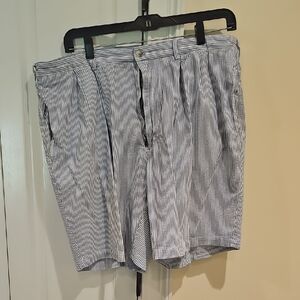 Roundtree & Yorke Sear Sucker Blue Striped Men's Shorts Size 42